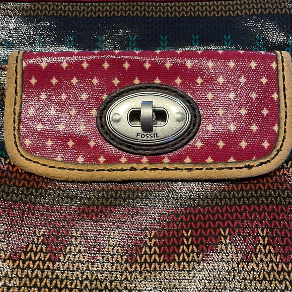 Fossil Key - Per Small Purse Multi Color with Brown Strap - Picture 2 of 14